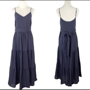 Moon River Maxi Dress Navy Peasant
